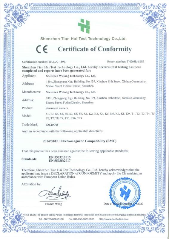 CE - Shenzhen Wutong Science And Technology Co., Ltd.