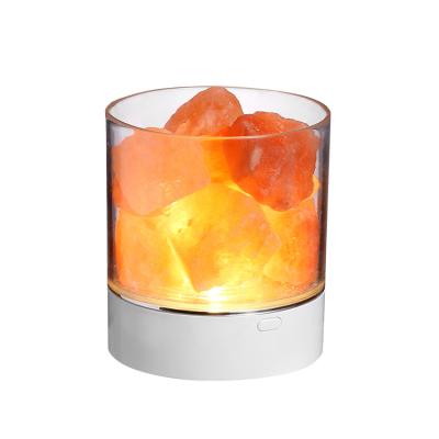 China Fashion New Product Recharged Colorful Table Lamp Usb Led Rock Crystal Salt Night Light for sale