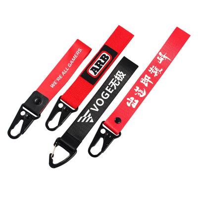 China Lanyard With Eagle Mouth Buckle USB Short Holder Nylon Wrist Lanyard Custom Sublimation Printed Durable Key Chain for sale