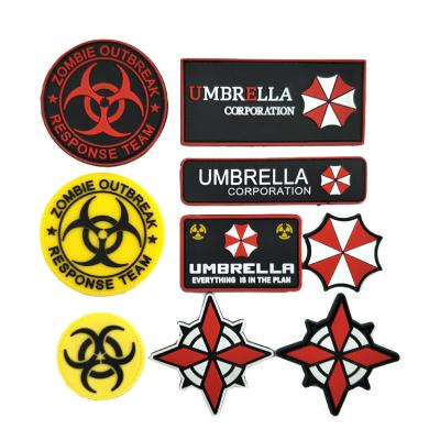 China PVC Silicone Rubber Viable Custom Patches Flag 3D Embossed Custom PVC Soft Rubber Patch for sale