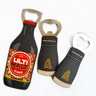 China Custom Wholesale Eco-friendly Beer Design PVC Magnet Bottle Opener Cover Beer Bottle Opener for sale