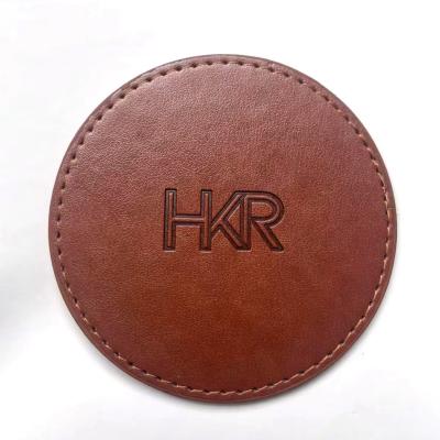 China Cup Mat China Supplier Custom Leather White PU Leather Coasters Customized Viable Brown Bulk Black Coasters for sale