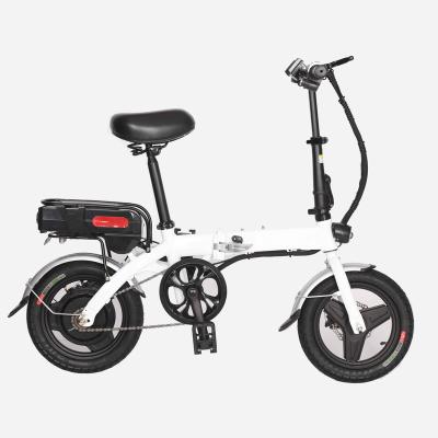 China Aluminum Alloy Price 14 Inch 350w 500w 36v 48v 10ah 15ah 20ah Cheap Single Speed ​​Folding E Bike Fat Tire Bike Electric Bicycle for sale