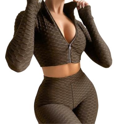 China Breathable Professional Sleeved Suit Set Seamless Yoga Dress Women Comfortable for sale