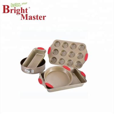 China Sustainable coppery bakeware set with silicone protection for sale