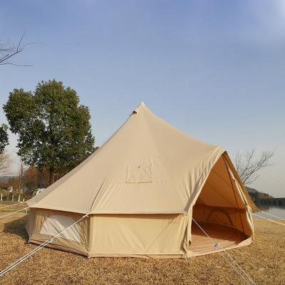 China Extended Type Customize Mold Proof 280gsm Cotton Canvas Bell Family Tent For Camping for sale