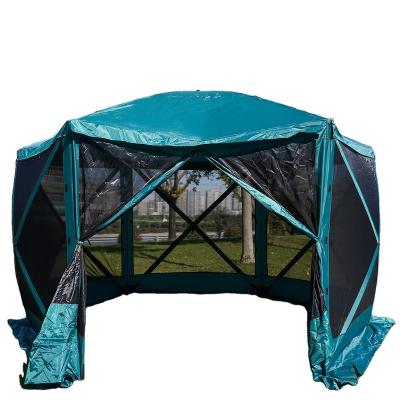 China Hexagonal Diamond Ground Nail Customized 6 Side Pop Up Screen Mesh Screen Room House Durable Portable Gazebo Quick Freezing Screen Room Gazebo Outdoor Screen Tent for sale