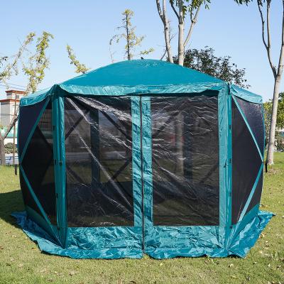 China Diamond Ground Nail Customized Quick-Set Quick-Set 6 Sides Noise Hexagonal Portable Gazebo Tent Bedroom Screen Mesh Outdoor Screen Tent Durable Mesh Screen Room House for sale