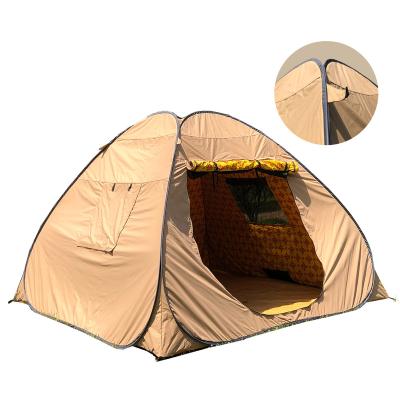 China Ground Trigone/V-Type Nail Customized Middle East Tent Durable Poly Canvas Quick Freeze Cotton Middle East Portable Pop Up Tent for sale