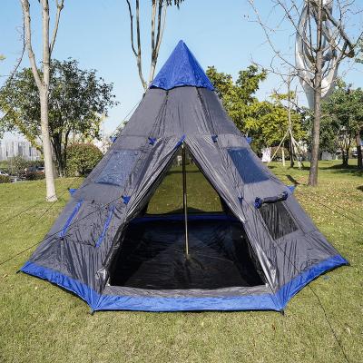 China Diagonal tying type outdoor camping teepee tent polyester teepee customized indian tent for adult family teepee tent for sale