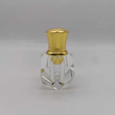 China Square Shape Cosmetic Crystal Decorative transparent 2ML Attar Vial Glass Perfume Bottle for sale