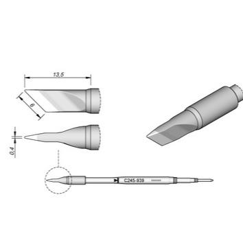 China Original JBC C245-939 solder copper nozzle for work soldering soldering station with JBC T245-A soldering pencil for sale