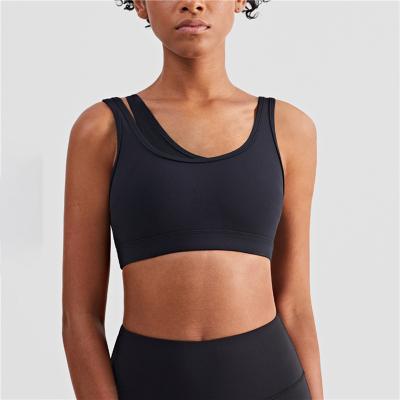 China Breathable custom logo mesh padded female skin friendly lulu gym women crop tank top yoga plus size sports bra for fitness workout running for sale