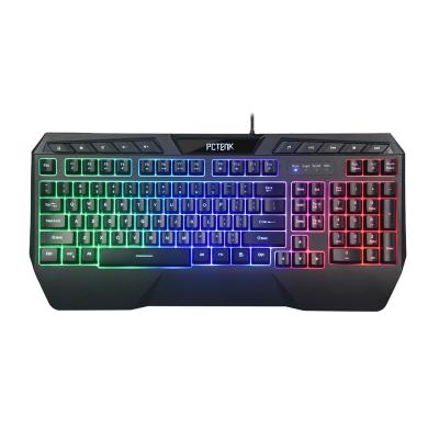 China Multimedia Keys Anti Ghost Keyboard Ghost Membrane Led RGB Slim Usb Gaming Backlit PC Peripherial Wired Mechanical Keyboard for sale