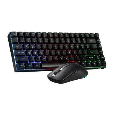 China Factory Direct RGB Usb PC Peripherial Membrane Fashionable Laptop Backlit Mechanical Gaming Membrane 2.4G Wireless Keyboard Combo for sale