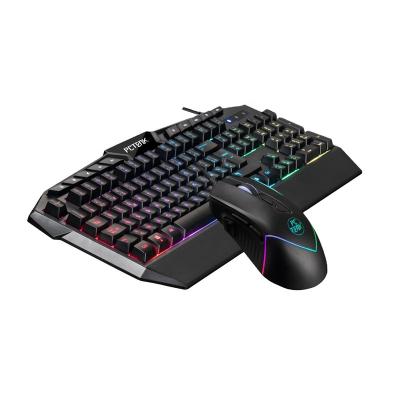 China New Arrival Waterproof Membrane Led Mechanical Feeling Keyboard And Mouse Peripherial Laptop Gaming Combos RGB Usb Backlit PC Anti Ghost for sale