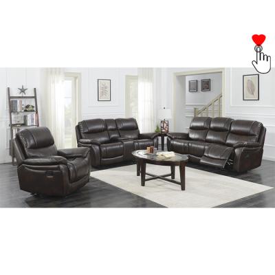 China Other Wholesale Manual Electric Recliner Living Room Sets Adjustable Leather Sofa Set for sale