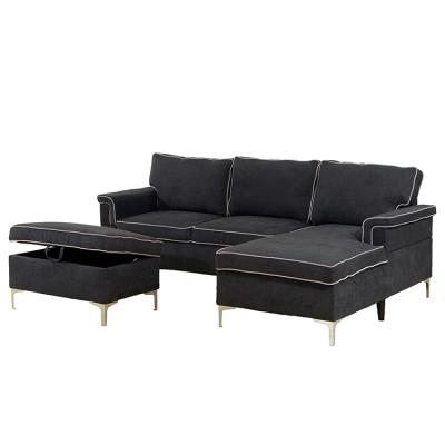 China Other Design Dark Gray Suede Brown Modern Sectional Sofa for sale