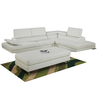 China White Pieces of Tan Leather Comfy Sectional Sofa Foldable Reliable Quality for sale