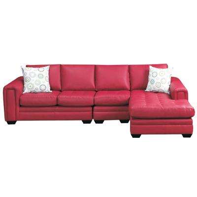 China Other Design Black In Rose Deft Italian Leather Sectional Sofa With Chaise for sale