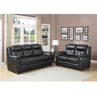 China Frank Furniture Factory Price Single Set Black Brown Comfortable Air (Other) Leather Sofa for sale