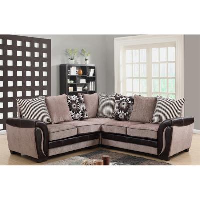 China Manufacturers Direct Sofa Cheap Living Room Set Convertible A Brown Suede Sectional Couch for sale