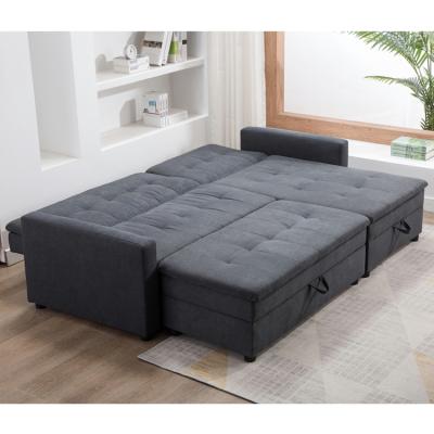 China OEM Frank Modern Luxury Gray Brown Fabric Sofa Bed Bedroom Furniture Set for sale