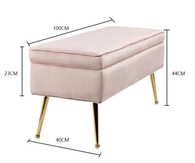 China Free Sample Design Foldable Bench Chair Stool Pink Velvet Stool for sale