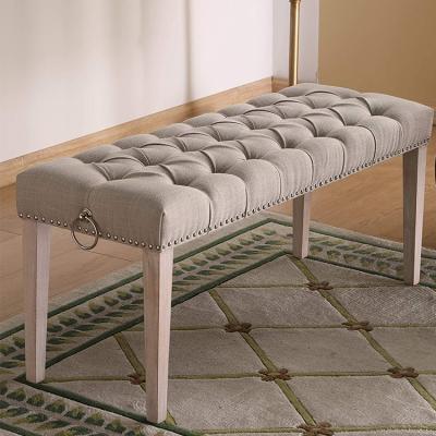 China Frank Foldable Home Bench Stool Bedroom Furniture Modern Light Brown Luxury for sale