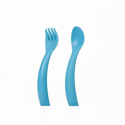 China 100% Food Grade Material Modern Handle Easy Cutlery Set For Baby Toddlers Using for sale