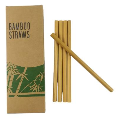 China Sustainable Reusable Drinking Straw Custom Engraved Logo Bamboo Straw Biodegradable Natural Wood Bamboo for sale