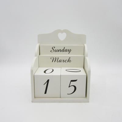 China Wooden Table Calendar Blank Decorate Calendar w. Date Blocks and Days Home Decor Modern Table Decoration for sale