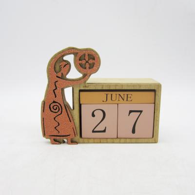 China Minimalist Wooden Decorate W. Calendar Date Blocks And Days Modern African Style Table Decoration Bedroom Accessories Home Decor for sale