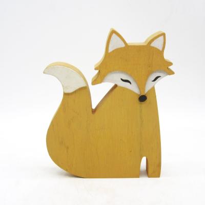 China Eco-Friendly Fox Stander For Home Table Decoration Painted MDF Minimalist Wooden Hotel Restaurant Wood As Custom Picture All-season for sale