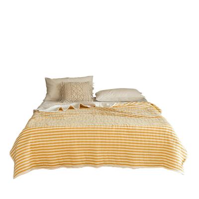 China Sustainable Soft Jersey Cotton Summer Quilt - Minimalist Stripe Lightweight Blanket for sale