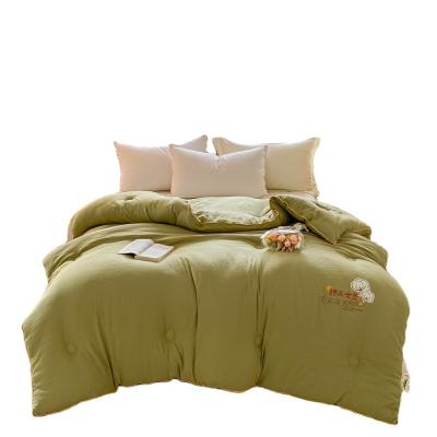 China Home Solid Quilt Double-Layer Gauze Cotton-Linen Soy Fiber Thick Comforter Suitable for All Seasons for sale