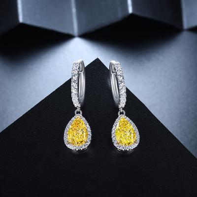 China Tianshizhiyue Charm Earrings 925 Sterling Silver Drop Shape Earrings Environmental Friendly Wholesale Jewelry For Crystal Simulation Diamond for sale