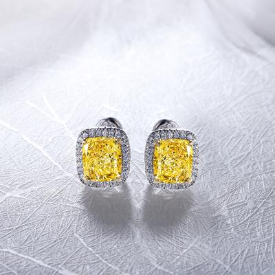 China Wholesale Tianshizhiyue Earrings 925 Sterling Silver Earrings Jewelry Yellow Diamond For Crystal Environmental Friendly 3 Colors for sale