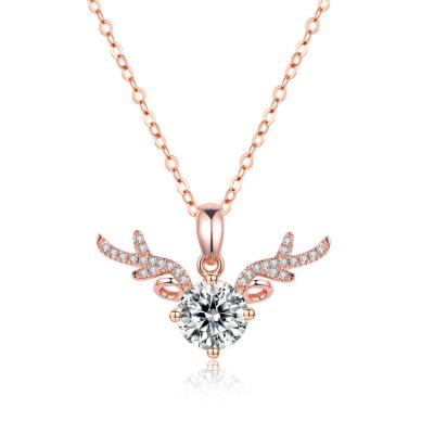 China High Quality FASHIONABLE TianShiZhiYue 925 Sterling Silver Deer Pendant White Moissanite Pendants For Necklace Wholesale for sale