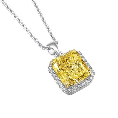 China TianShiZhiYue Romantic Factory Price Wedding Natural Yellow Diamond Necklace Latest 18k Gold Pendant Jewelry Design for sale