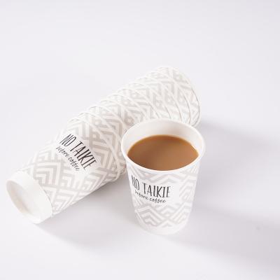 China Customized Printing 8oz 12oz 16oz Disposable Double Wall Coffee Paper Cup With Lid for sale