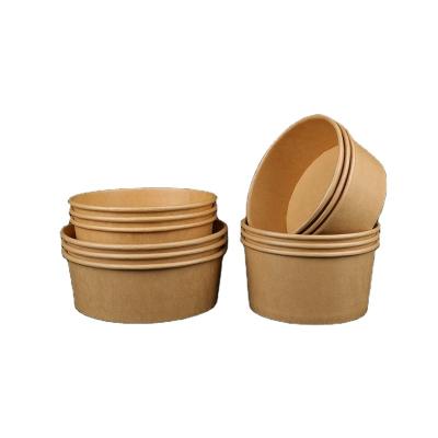 China Disposable Top Selling Guaranteed Quality Round Disposable Paper Kraft Paper Bowl for sale