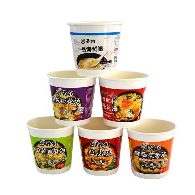 China Biodegradable Customized Logo Printing Eco-Friendly 12oz Deep Paper Cups of Quick Food Soup to Prepare with Paper or PP Lids for sale