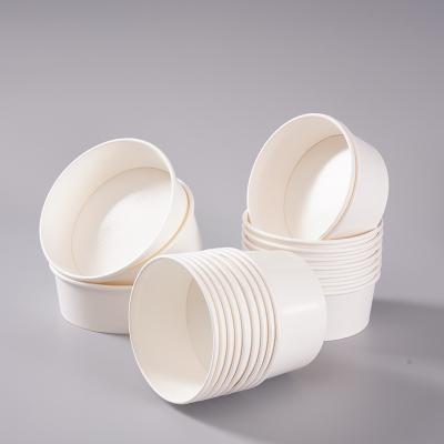 China Lunch Food Round White Paper Microwavable Disposable Takeout Bowl for sale