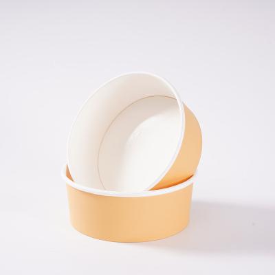 China Wholesale Customized Design Kraft Paper Food Containers Microwavable 1300ml Paper Soup Salad Bowl Eco-friendly Paper Cups With Lid Food Paper Bowl for sale