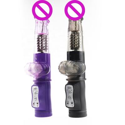 China 12 Frequency Vibration + Rotation Double Dildo Electric Sex Rabbit Vibrator G-spot Vagina Vibrator For Female for sale