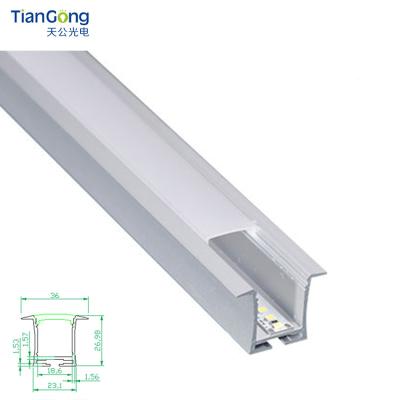 China Decorations Customized PC Cover Recessed Aluminum Profile Led Strip Light 3627 for sale