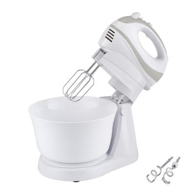 China 250W Electric White Mixer, Storage Base, Handheld 5 Speed ​​Beater Ejector Knob Table Kitchen with 3L Bowl for sale