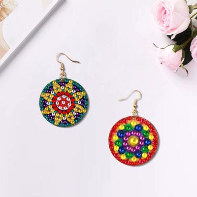 China Handmade Drop Ear Jewelry DIY Crystal Diamond Painting Crystal Earring For Full Fashion TRENDDY Colorful Drill Earring Ears for sale