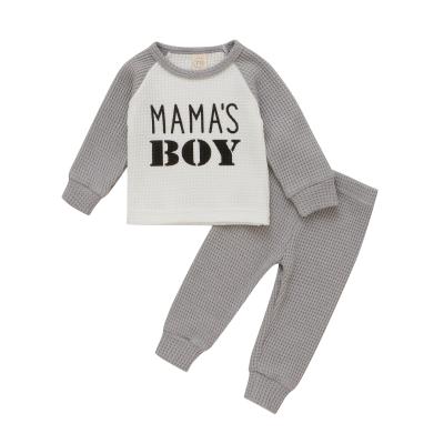 China Cotton 2021 new autumn children's clothing alphabet sweater suit + pants boy for sale